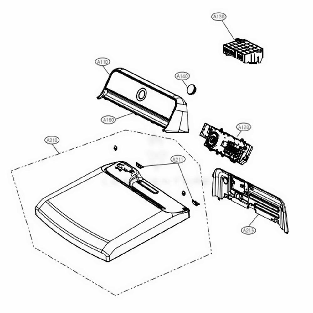 Control Panel And Plate Assembly Diagram and Parts List for DLGX7881WE ABWEEUS LG Dryer