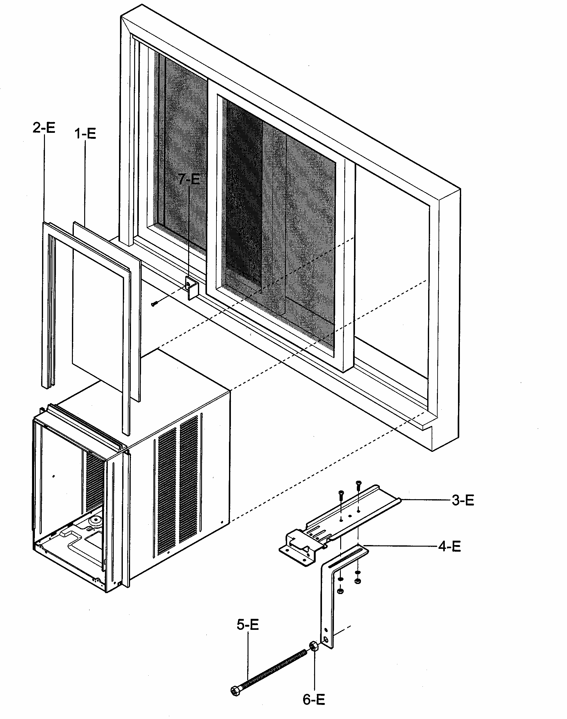 Installation Kit Assy Diagram and Parts List for 58072126200  Kenmore Air Conditioner