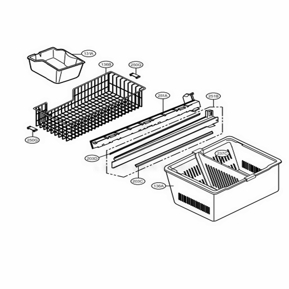 Freezer Parts Diagram and Parts List for LMC25785ST ASTCNA1 LG Refrigerator