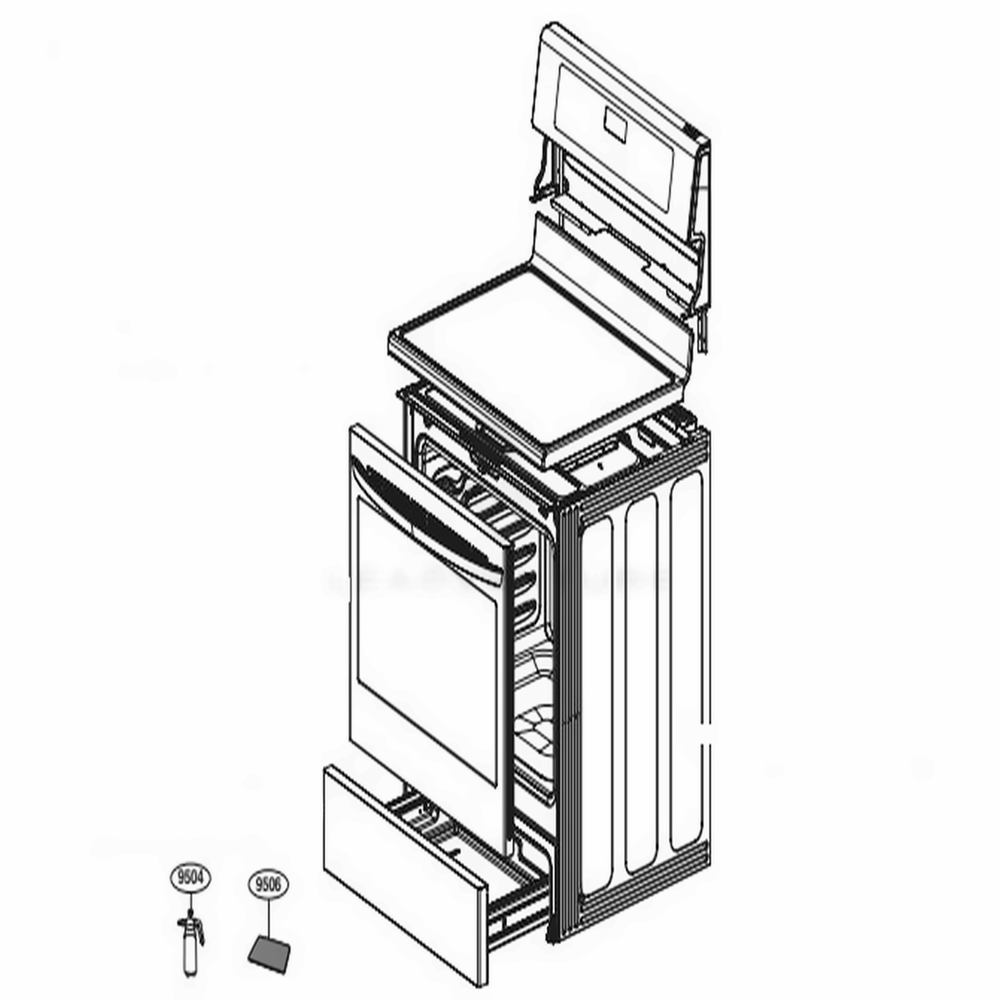 Main Diagram and Parts List for LRE3193ST FSTLLGA LG Range