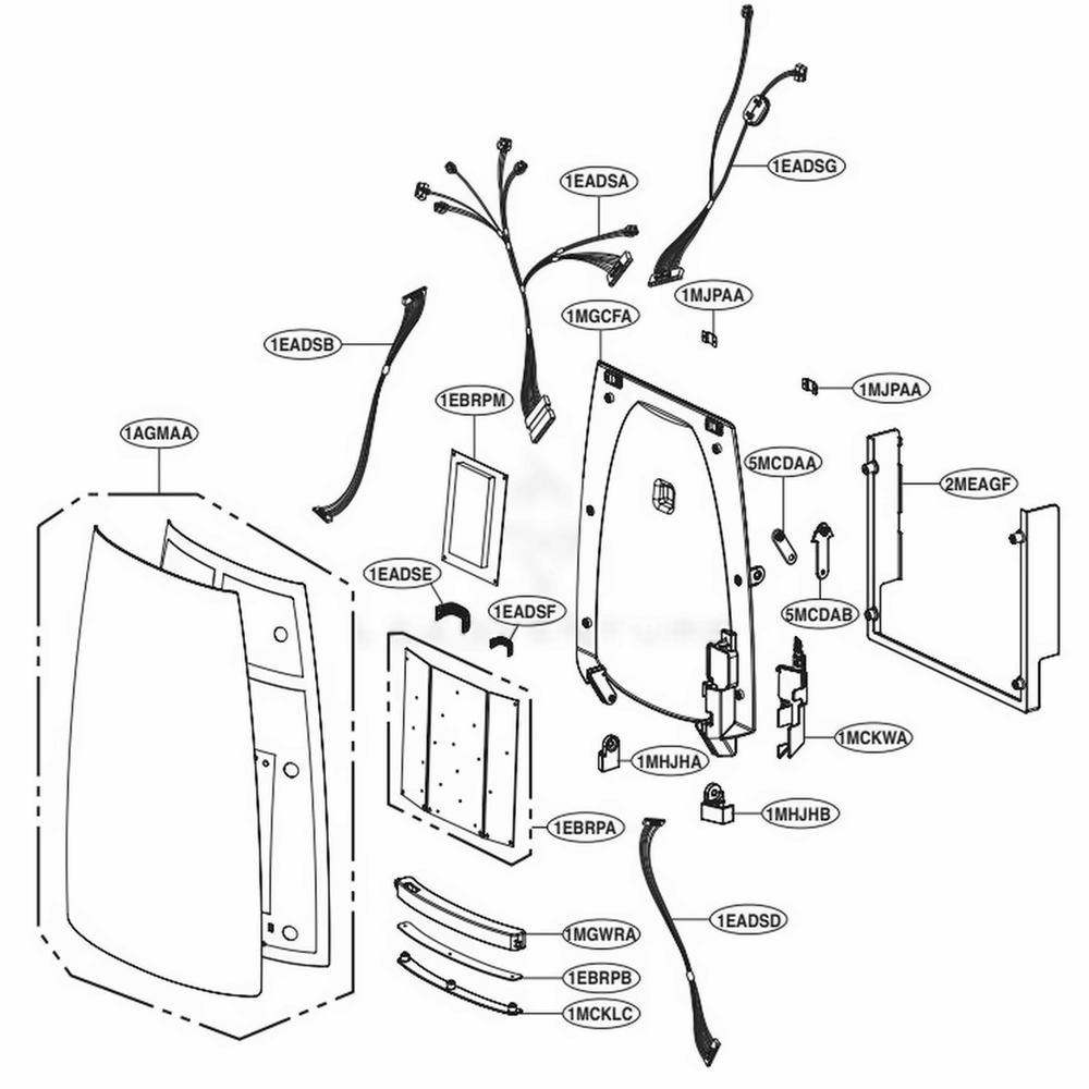 Front Panel Assembly Diagram and Parts List for PHU459WN AWHGEXP LG Air Conditioner