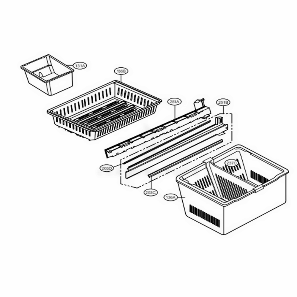 Freezer Parts Diagram and Parts List for LSMX211ST ASTCNA0 LG Refrigerator