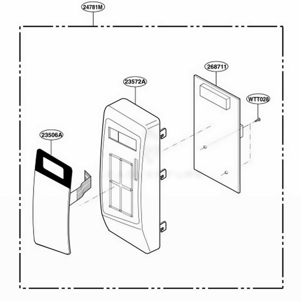Control Panel Parts Diagram and Parts List for MA795B CB2EGSE LG Microwave