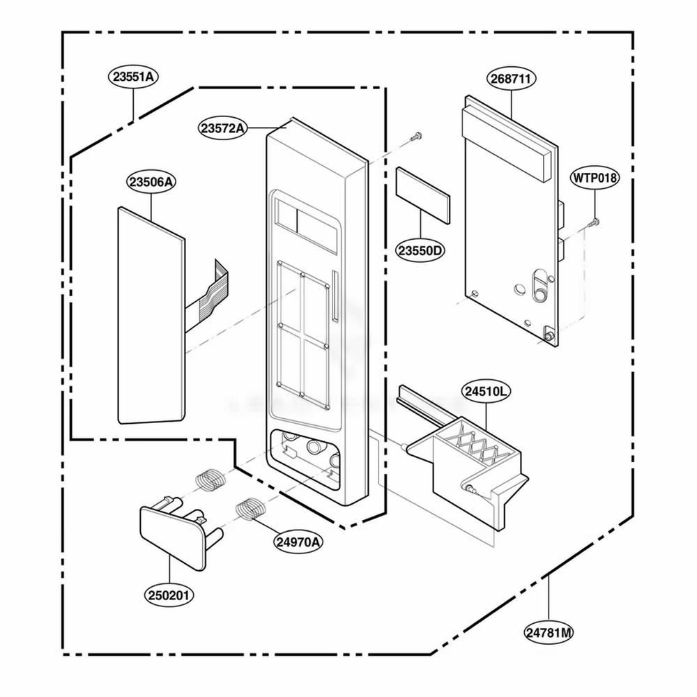 Control Panel Parts Diagram and Parts List for KCMS185JBL CB1EKAD LG Wall Oven