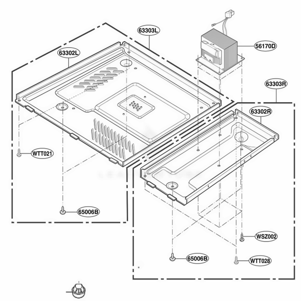Base Plate Parts Diagram and Parts List for KCMS2055SSS CSTEKAD LG Wall Oven