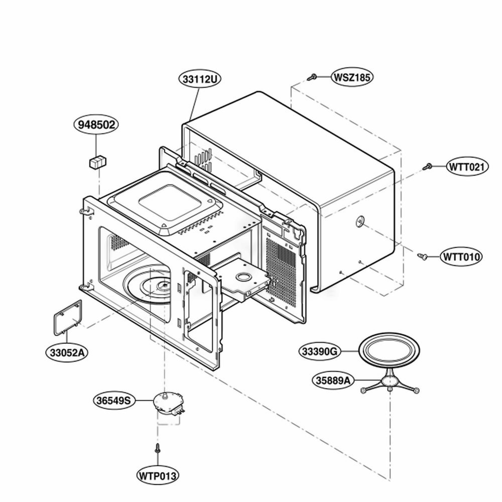 Oven Cavity Parts Diagram and Parts List for SBM6500B CBKEGSE LG Wall Oven