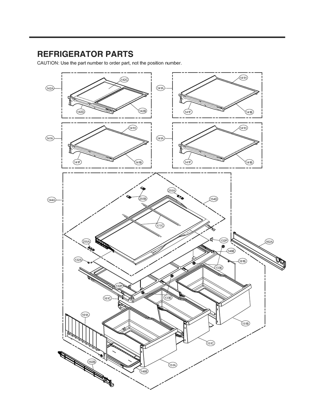 Refrigerator Parts Diagram and Parts List for GR-J31GHSJM ASBCNA2 LG Refrigerator