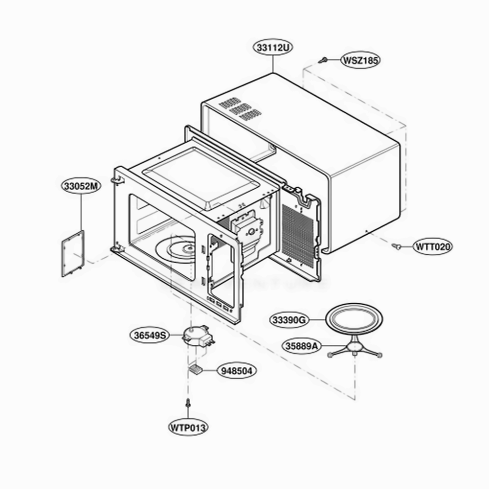 Oven Cavity Parts Diagram and Parts List for MA1101WRV MWEGSE LG Wall Oven