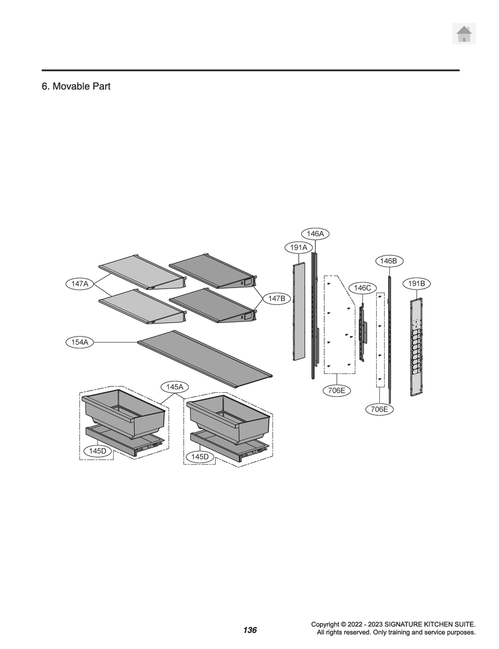 Movable Part Diagram and Parts List for GR-825FGPRM ASWCNA0 LG Refrigerator