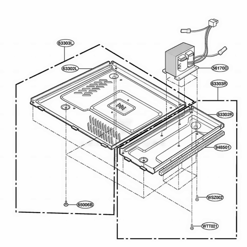 Base Plate Parts Diagram and Parts List for MA2120W CWHEGSE LG Wall Oven