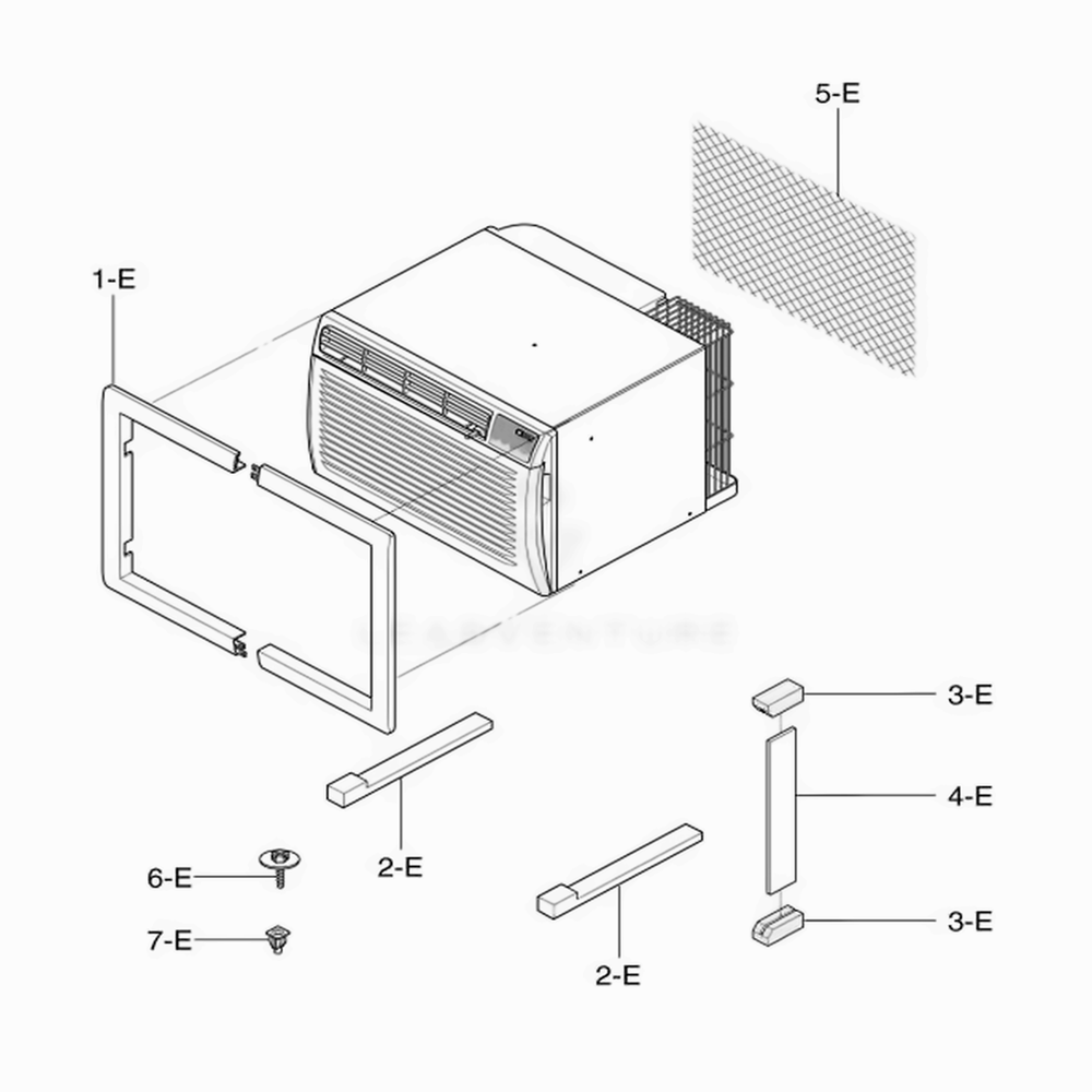 Installation Kit Assembly Diagram and Parts List for CHECK AWYBSRU LG Air Conditioner
