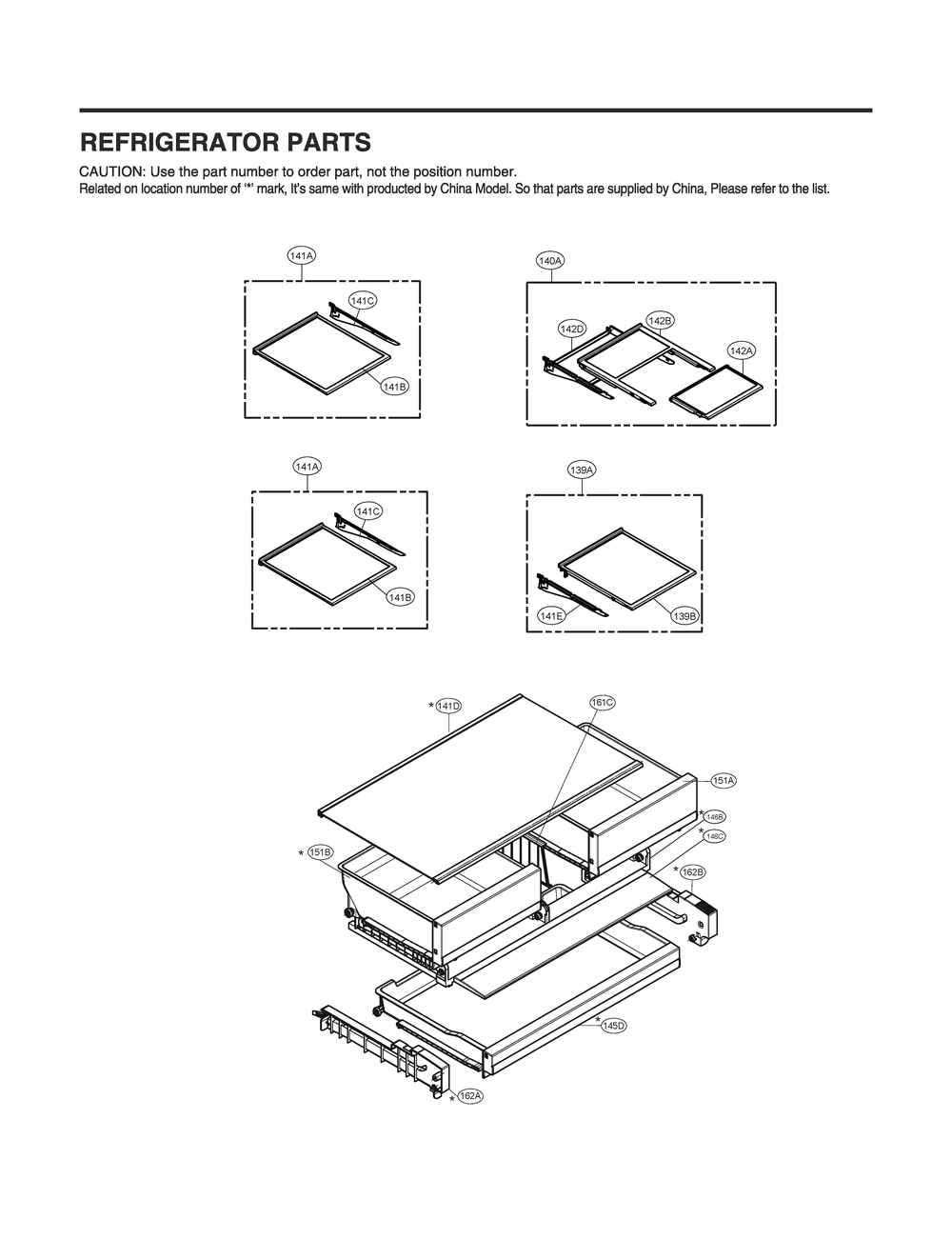 Refrigerator Parts Diagram and Parts List for GR-L28ANSXM ASTCNA6 LG Refrigerator