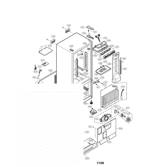 Case Diagram and Parts List for LDC22720SW 00 LG Refrigerator