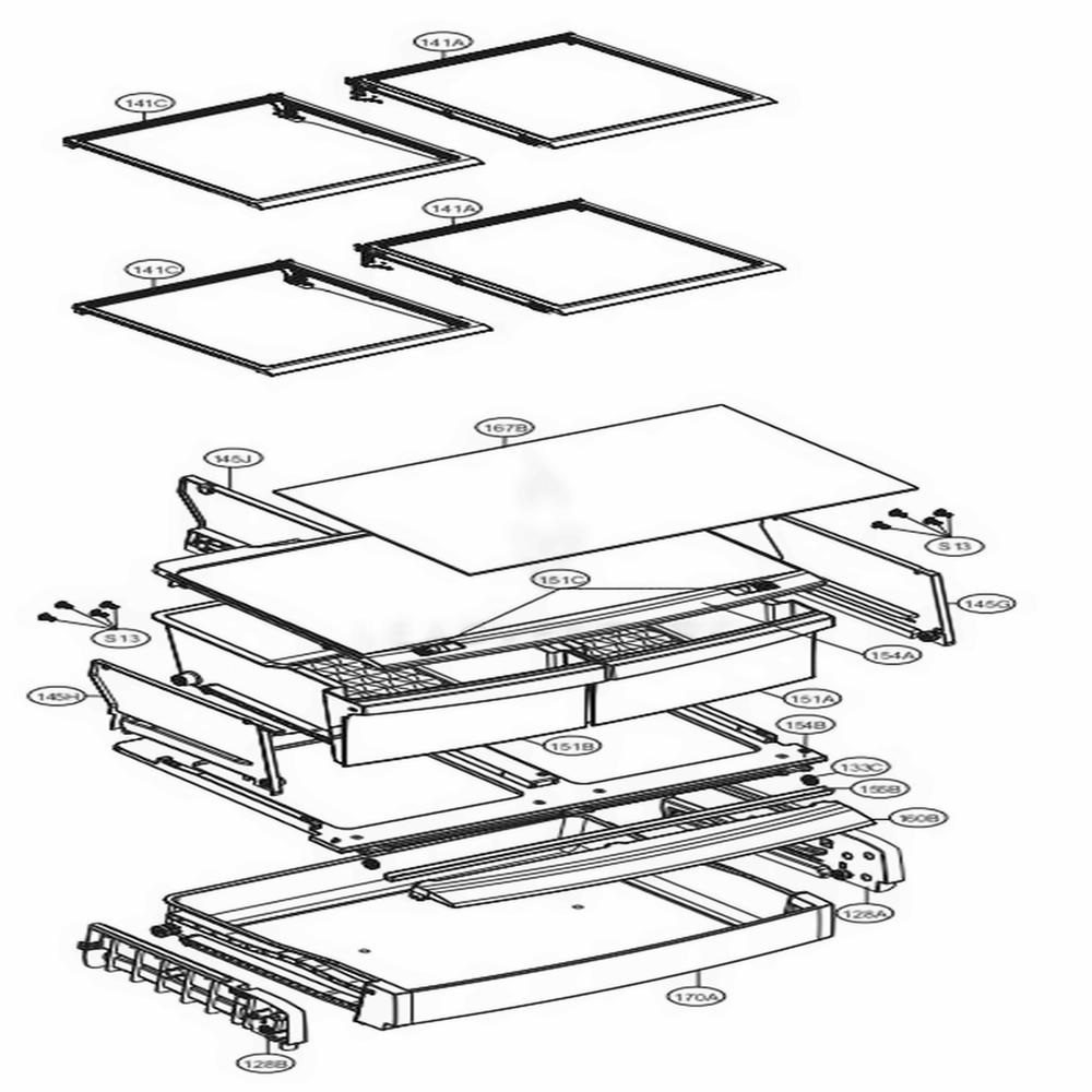 Refrigerator Parts Diagram and Parts List for LFC22770SW ASWCNA3 LG Refrigerator