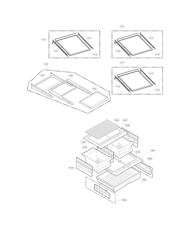 Refrigerator Parts Diagram and Parts List for LMXS27626S 00 LG Refrigerator