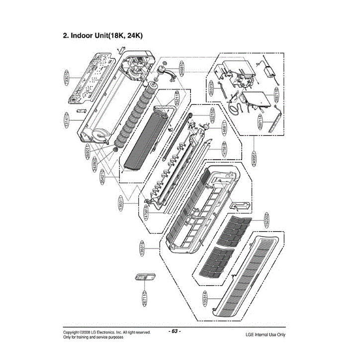 Section 1 Diagram and Parts List for HMH024KD1 ASI6ICT LG Air Conditioner