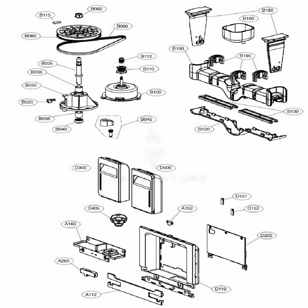 Main 2 Diagram and Parts List for S3BERB ALBEEUS LG Steamer