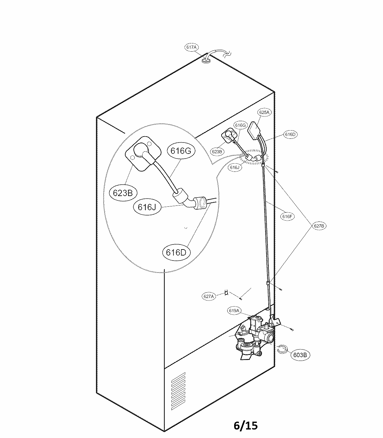 Ice And Water Parts Diagram and Parts List for 79570323311  Kenmore Refrigerator