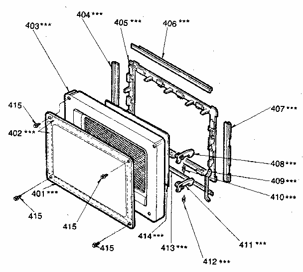 Door Parts Diagram and Parts List for 7218831380  Kenmore Microwave