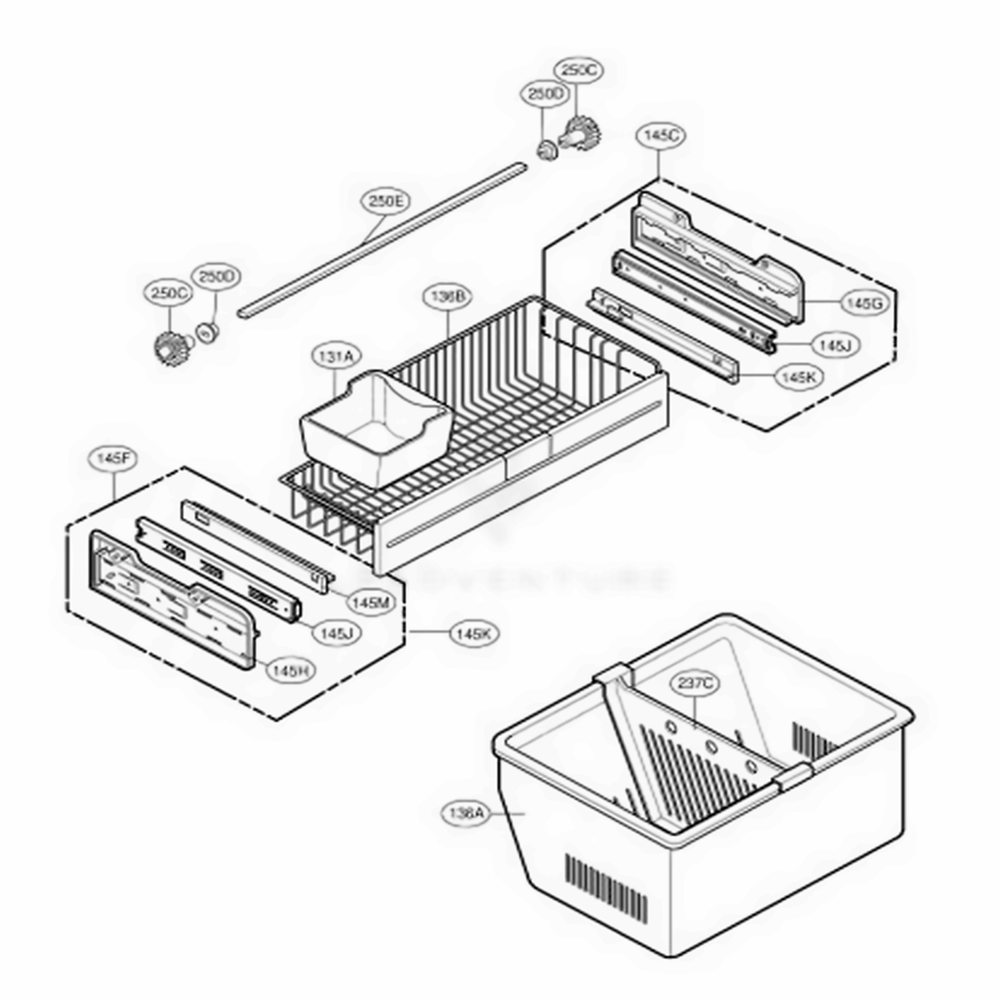 Freezer Parts Diagram and Parts List for 78743 ASTCSEF LG Refrigerator