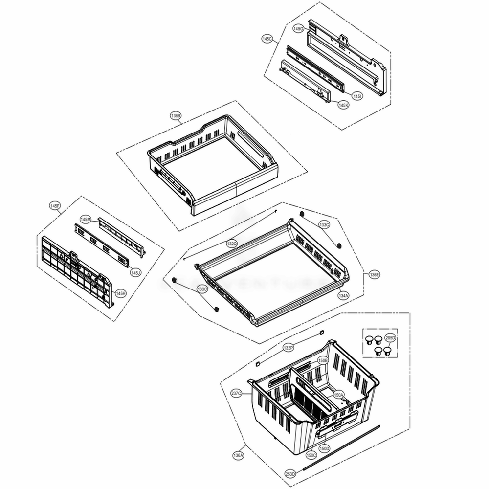 Freezer Parts Diagram and Parts List for 72482 ASWCSE2 LG Refrigerator