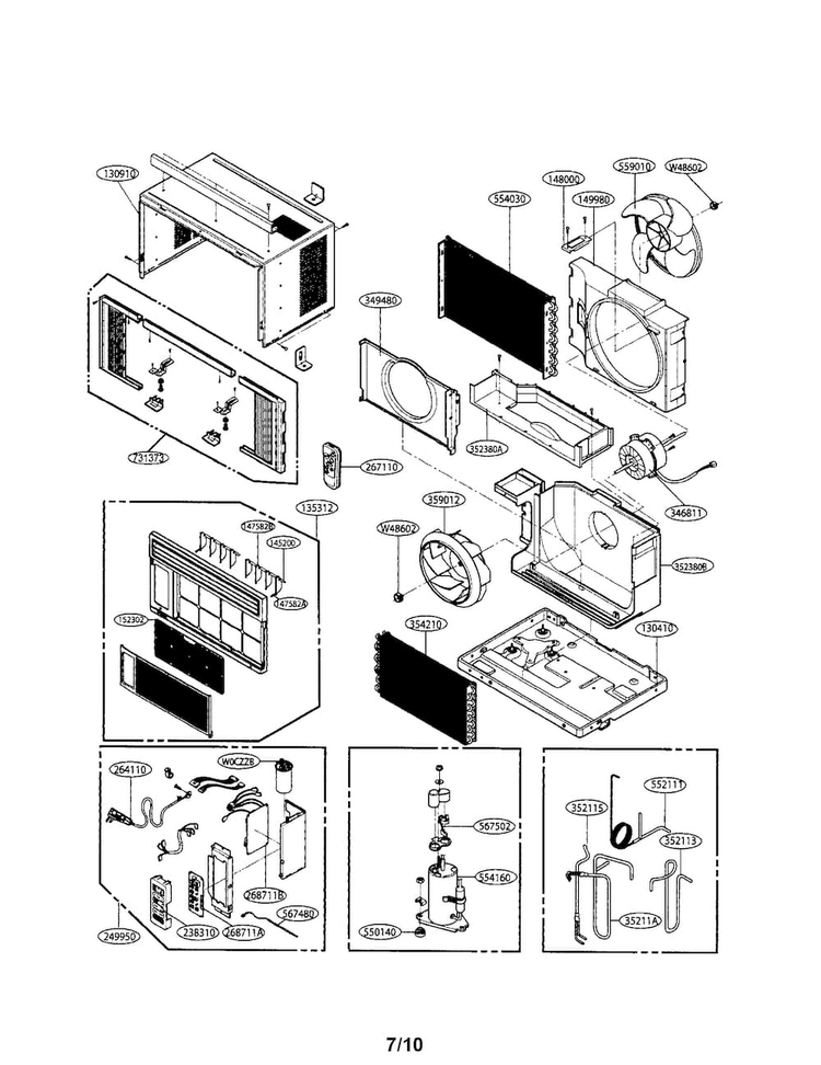 Room A/c Diagram and Parts List for L6004R  LG Air Conditioner