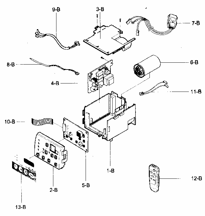 Control Box Assy Diagram and Parts List for 58076081500  Kenmore Air Conditioner