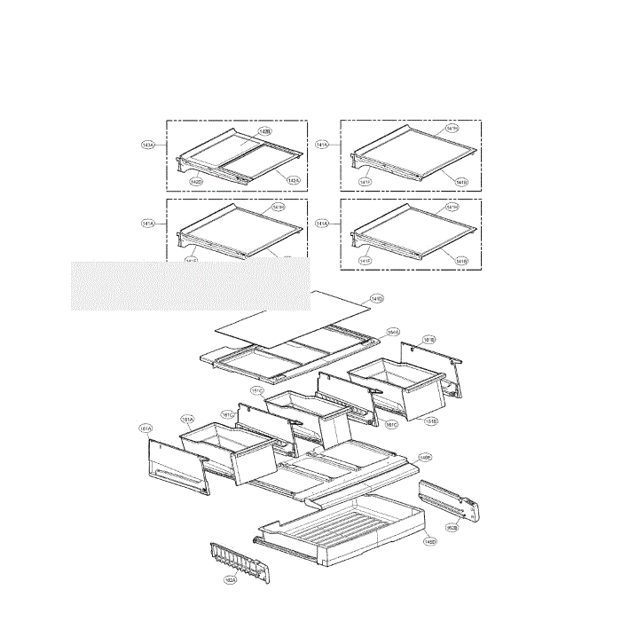 Refrigerator Diagram and Parts List for LFX29927SW 00 LG Refrigerator