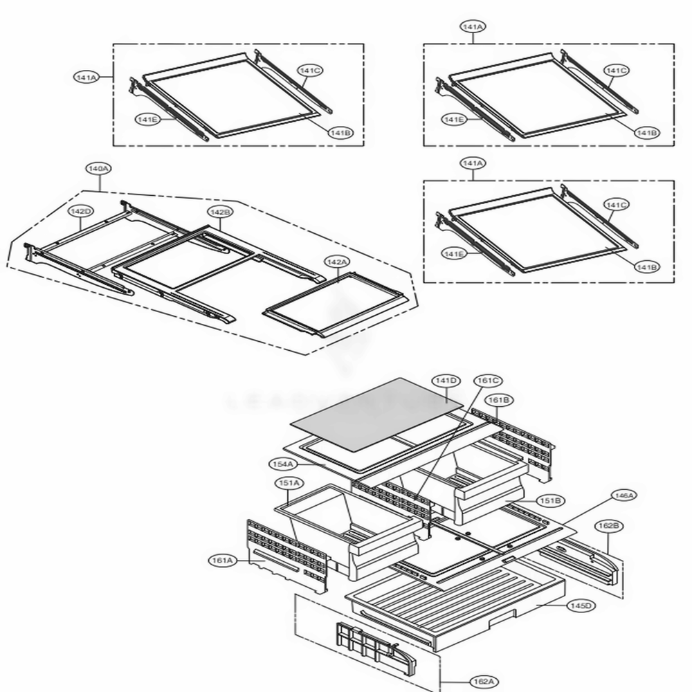 Refrigerator Parts Diagram and Parts List for LFXS27566S ASTCNA0 LG Refrigerator
