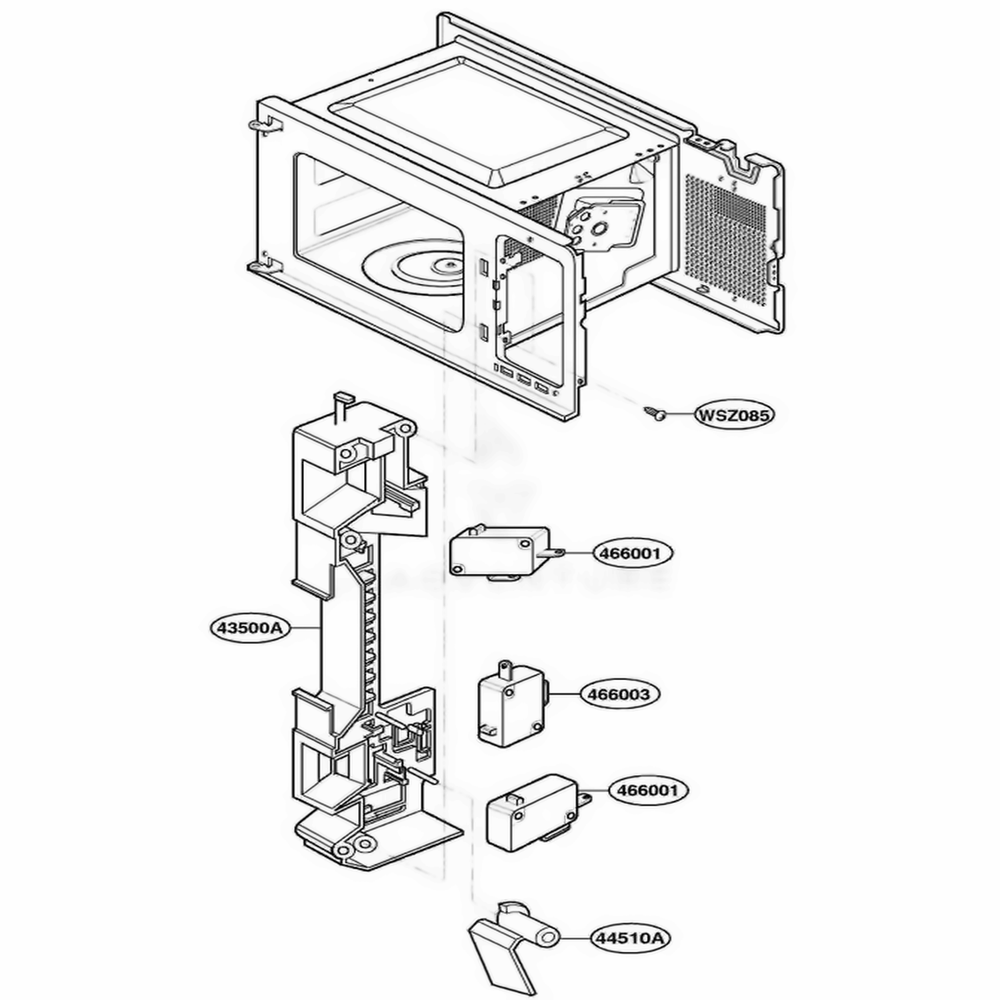 Larch Board Parts Diagram and Parts List for LRDM1240W CWHELGA LG Range