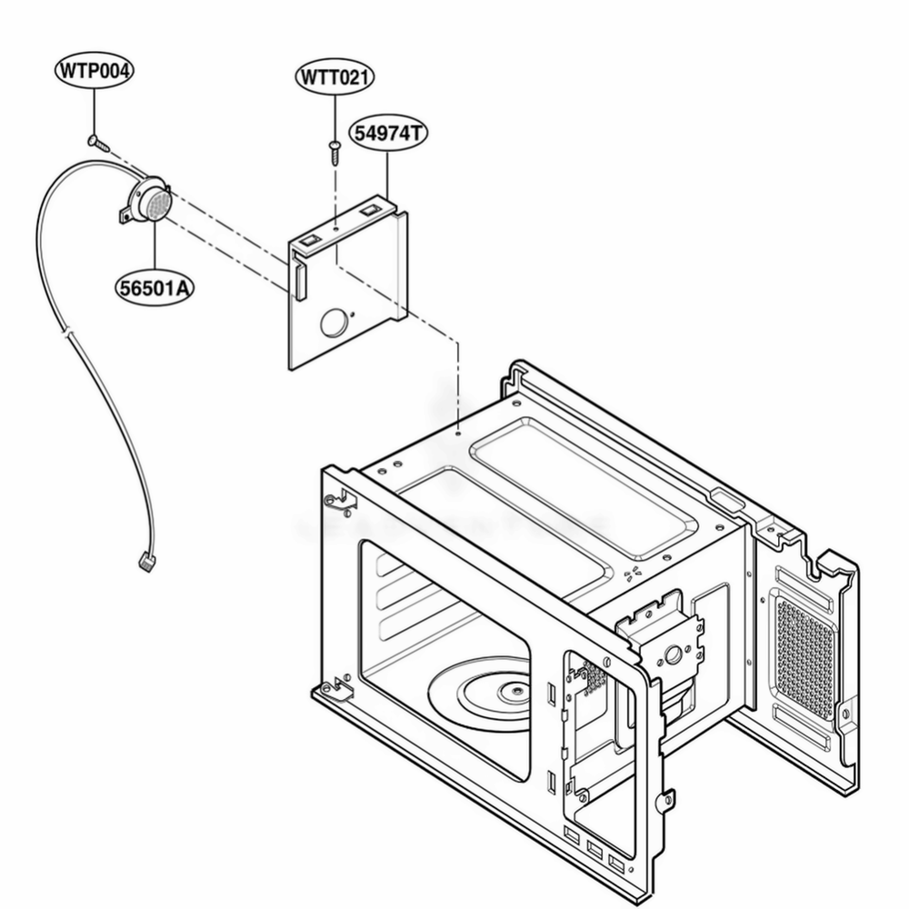 Sensor Parts Diagram and Parts List for JES1351WB CWHEGEU LG Wall Oven