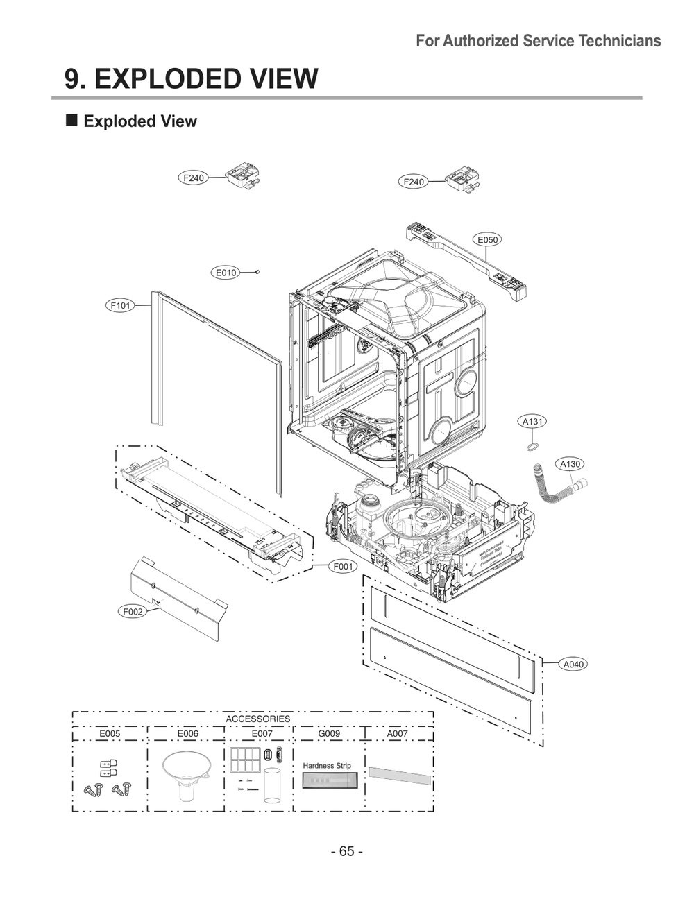 Diagram 1 Diagram and Parts List for SDWD24P3 AASESTA LG Dishwasher