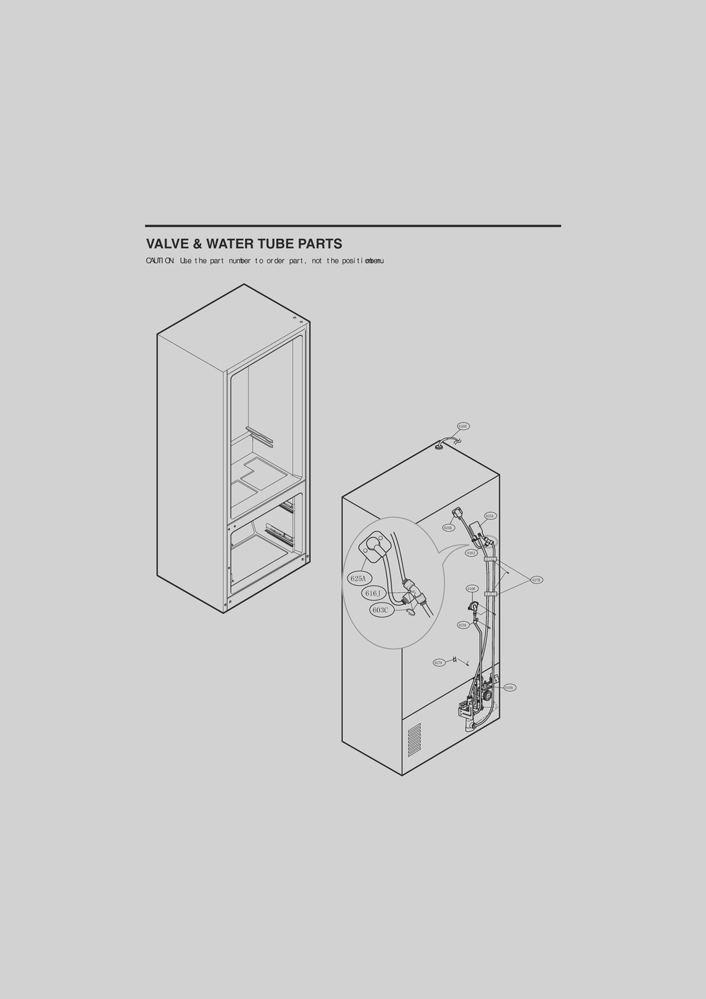 Valve And Water Tube Parts Diagram and Parts List for GC-X228NSSM ASTCNA0 LG Refrigerator