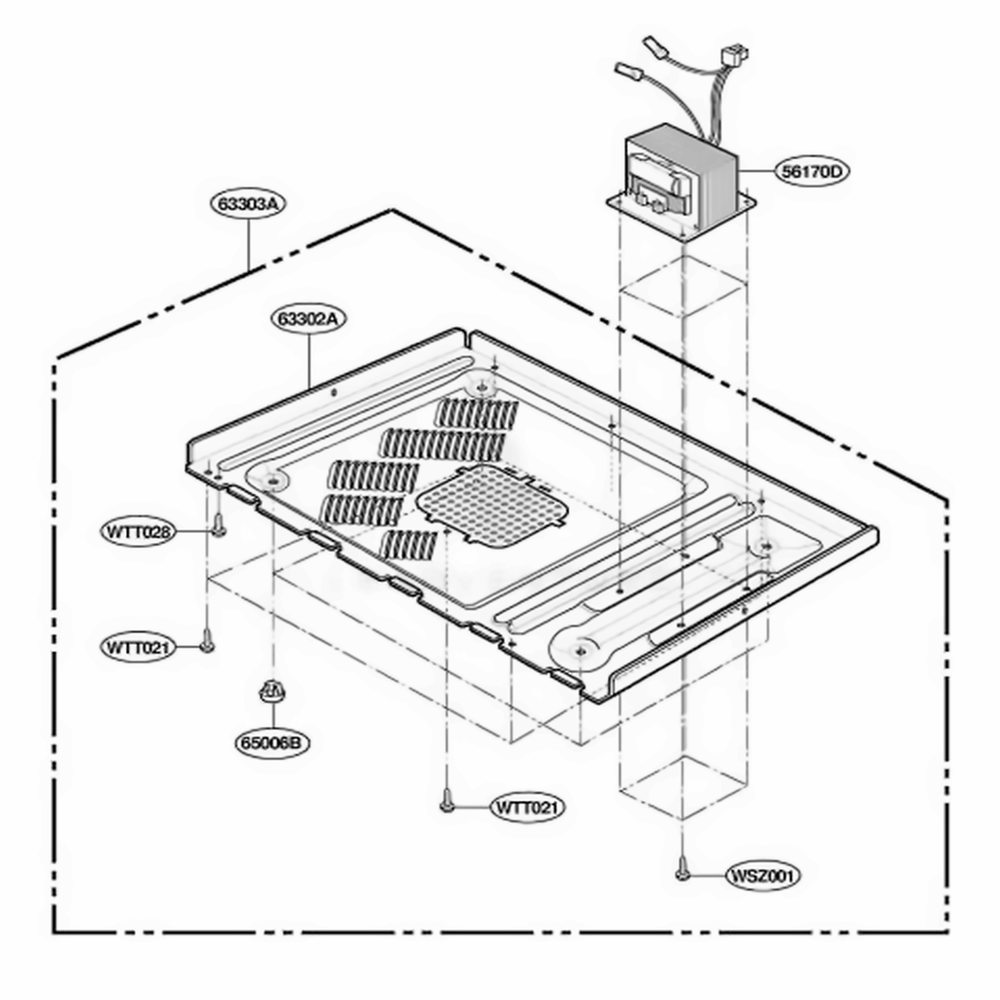 Base Plate Parts Diagram and Parts List for JE1590CC ABSEGEU LG Range