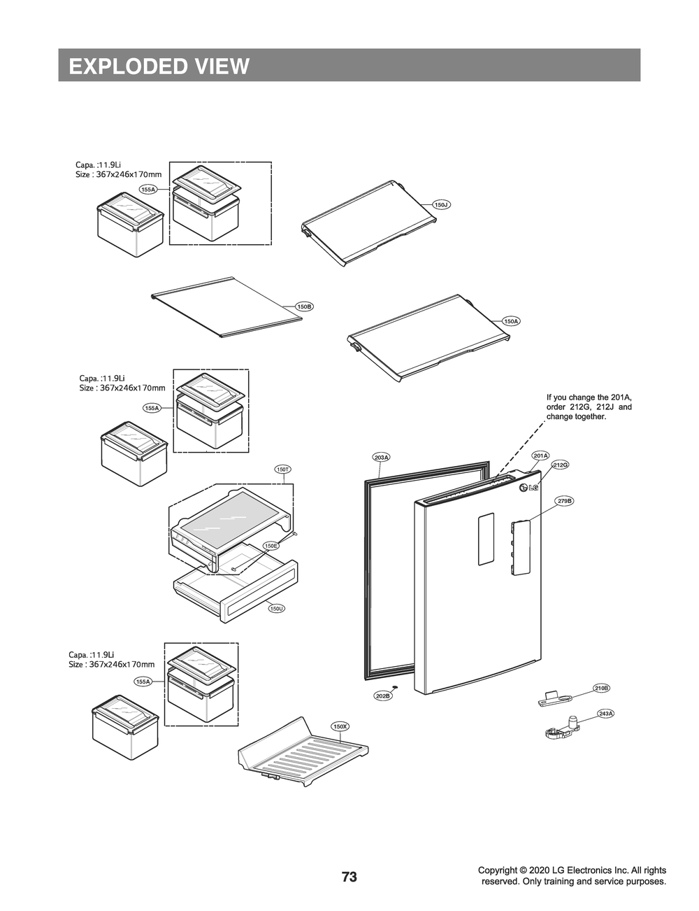 Diagram 2 Diagram and Parts List for LRKNS1205V ANSCNA0 LG Refrigerator