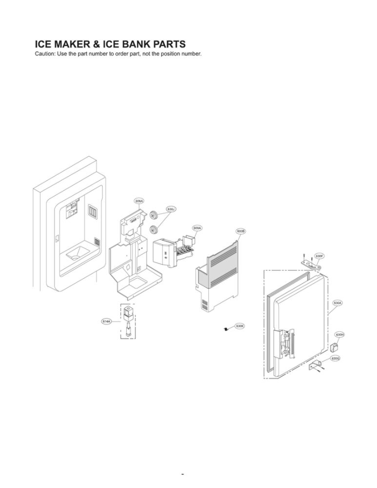 Ice Maker And Ice Bank Parts Diagram and Parts List for LFX23961SW 02 LG Refrigerator