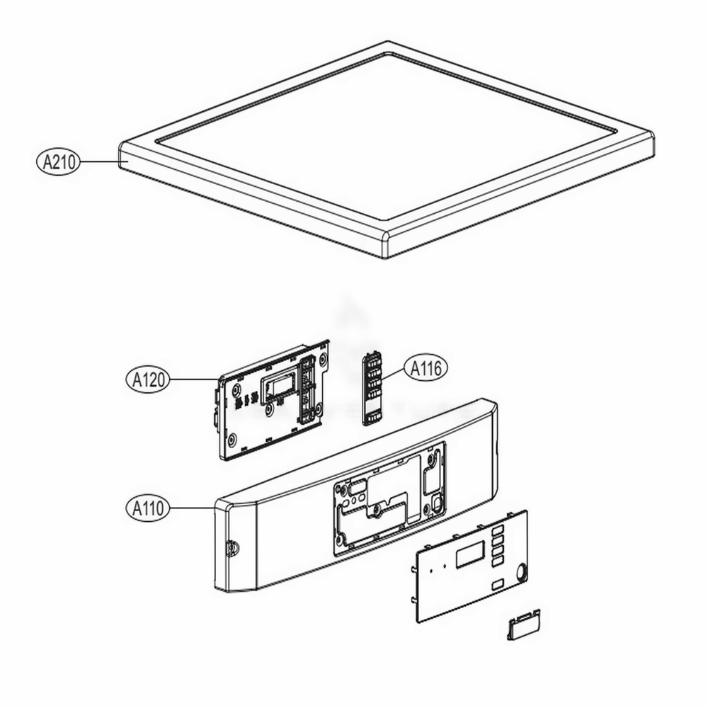 Control Panel And Plate Assembly Coin And Opl Type Diagram and Parts List for GD1329LGW ABWEELC LG Washer
