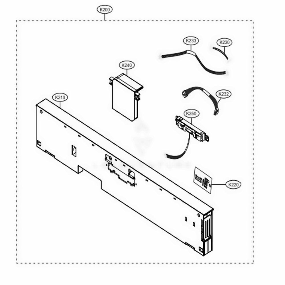 Panel Assembly Diagram and Parts List for 13383 ASTESEU LG Dishwasher
