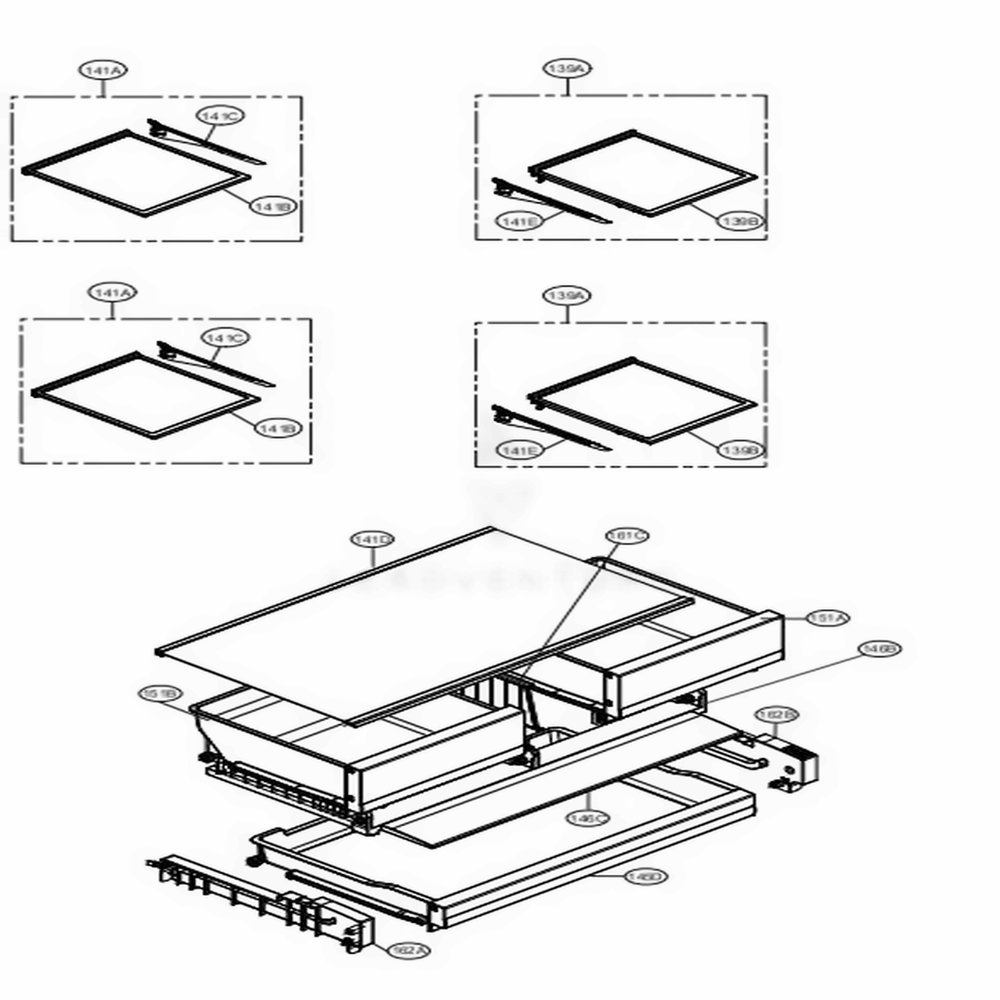 Refrigerator Parts Diagram and Parts List for LFCS27596S ASTCNA0 LG Refrigerator