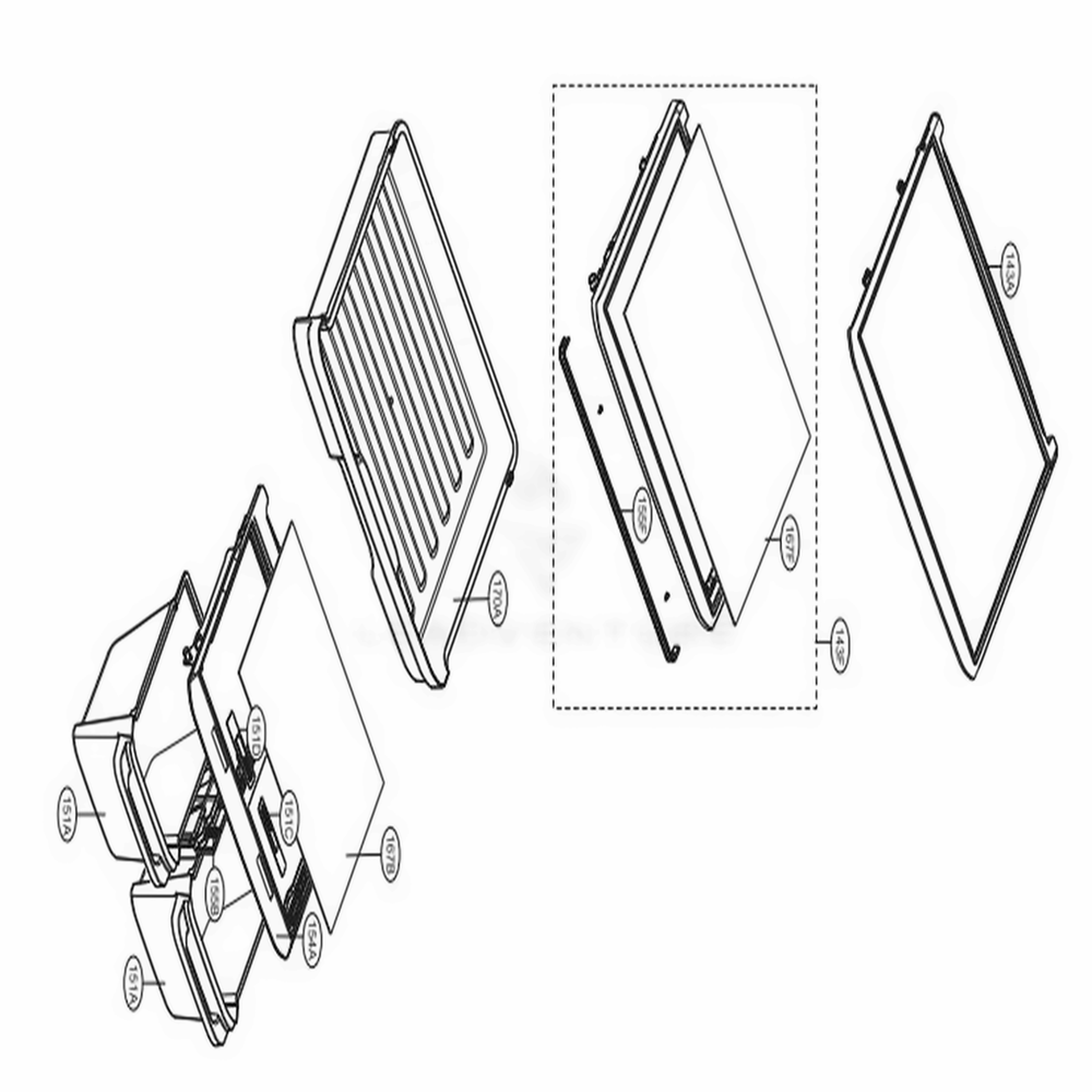 Refrigerator Parts Diagram and Parts List for LTCS20220B AWBCNA1 LG Refrigerator