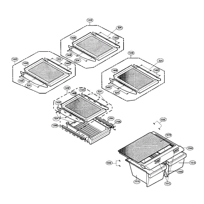 Refrigerator Diagram and Parts List for LBN22515SB 00 LG Refrigerator