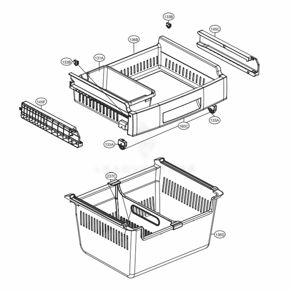 Freezer Parts Diagram and Parts List for 79412 ASWCSE1 LG Refrigerator
