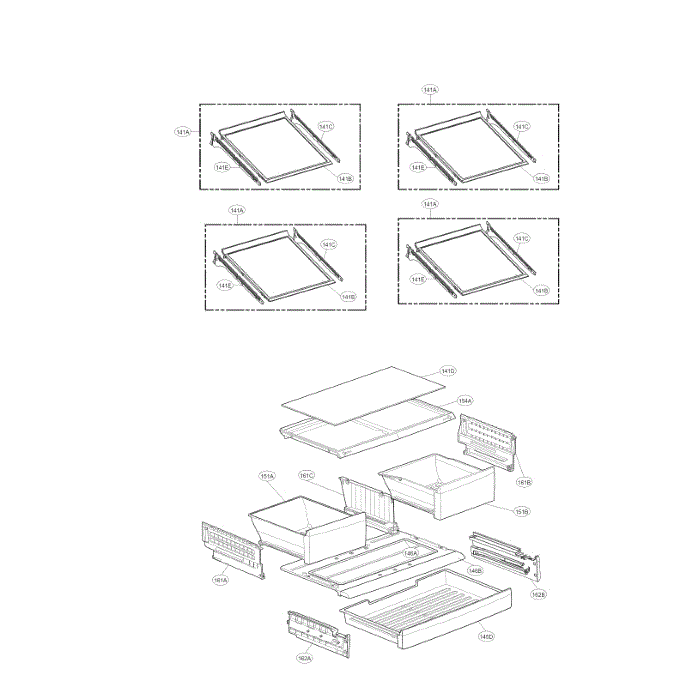 Refrigerator Diagram and Parts List for LFC28768SB 00 LG Refrigerator