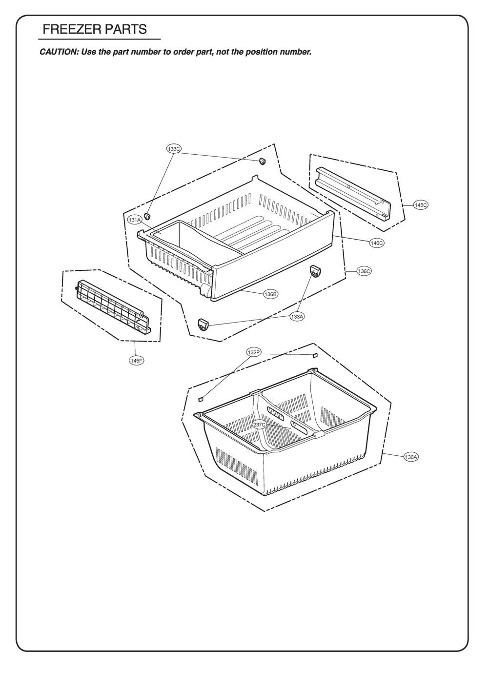 Freezer Parts Diagram and Parts List for GR-L228NSJM ASTCSE0 LG Refrigerator