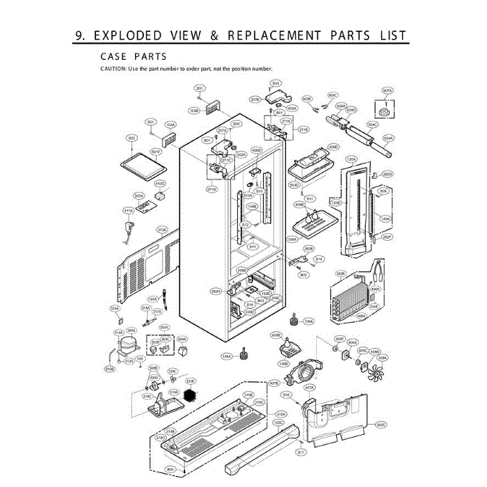 Section 5 Diagram and Parts List for LFX25961ST ASTCLGA LG Refrigerator