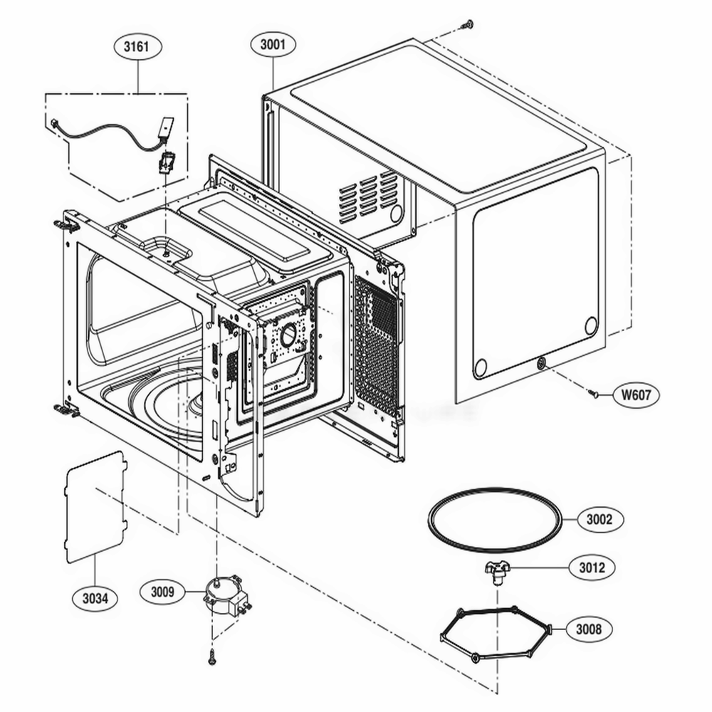 Oven Cavity Parts Diagram and Parts List for LMC0975AST CSSEAMZ LG Range