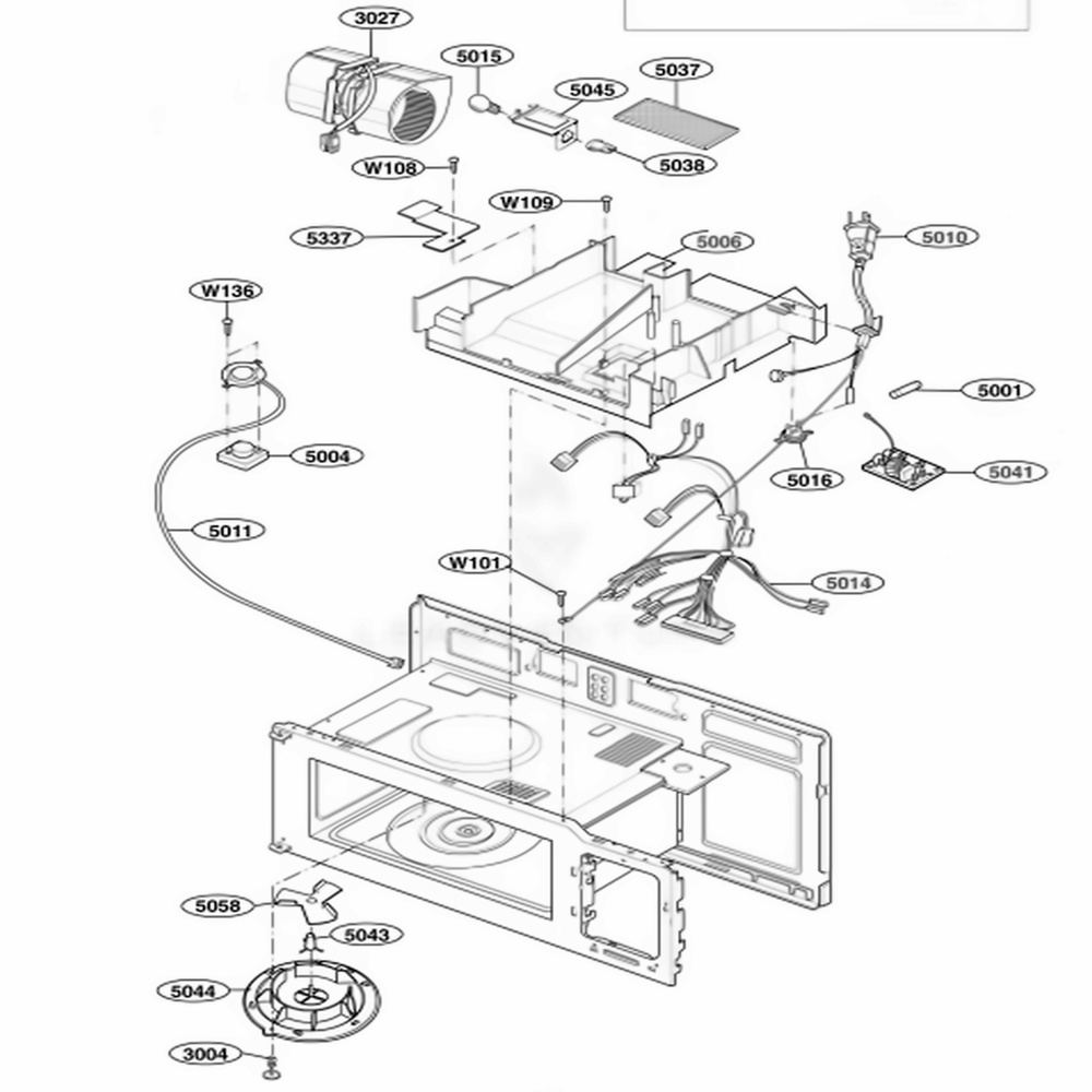 Interior Parts 3 Diagram and Parts List for 62649 ABKESEA LG Range