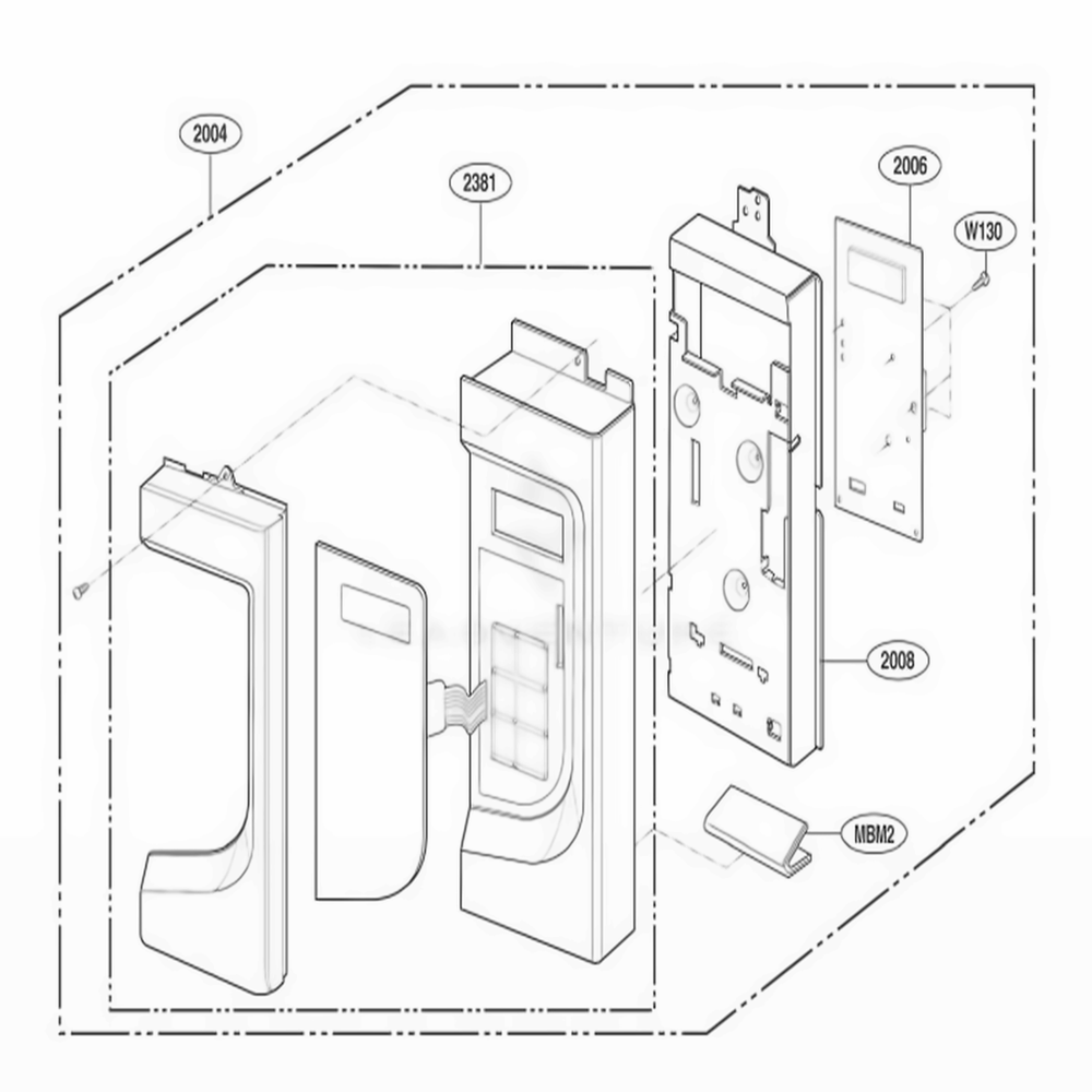 Controller Parts Diagram and Parts List for LMV2053ST ASBELGA LG Microwave