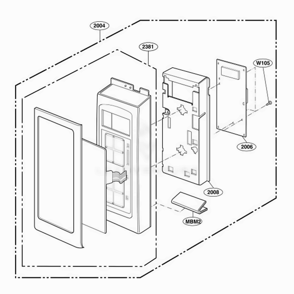 Controller Parts Diagram and Parts List for 85143 ASTESEC LG Microwave