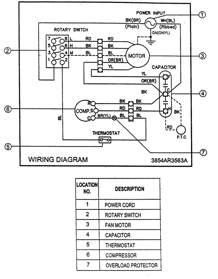 Wiring Diagram Diagram and Parts List for LXA0810ACL  LG Air Conditioner